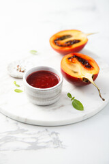 Homemade granadilla sauce or jam