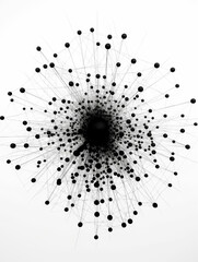  Abstract technology background with connecting dots and lines. Big data visualization