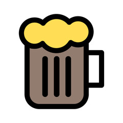 glass of beer day of the dead icon illustration