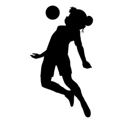 cute girl play soccer silhouette