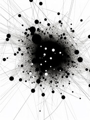 Abstract technology background with connecting dots and lines. Big data visualization