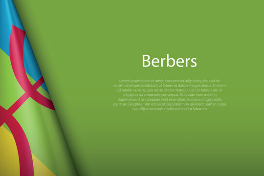 flag of Berbers, Ethnic group, isolated on background with copyspace