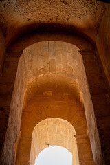 Fototapeta premium El Jem Coliseum. The largest Roman amphitheater in Africa. Unesco World Heritage.