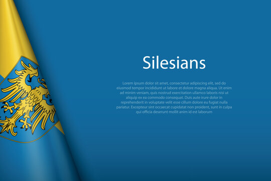 flag of Silesians, Ethnic group, isolated on background with copyspace