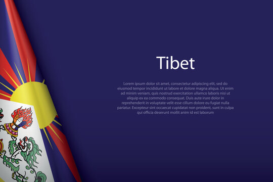 flag of Tibet, Ethnic group, isolated on background with copyspace