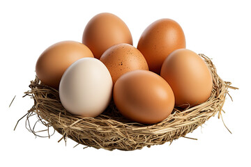 chicken egg isolated PNG Background. Generative Ai.