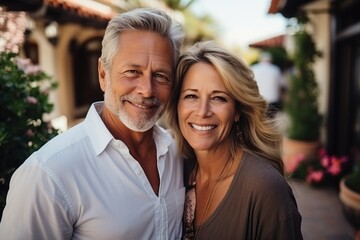 Obraz premium Happy adult couple, Valentines Day. AI Generated.