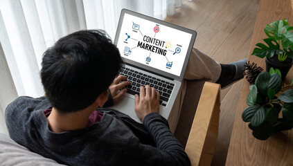 Obraz na płótnie Canvas Content marketing for modish online business and e-commerce marketing strategy