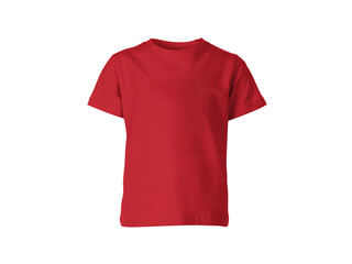 The isolated red colour blank fashion tee front mockup template