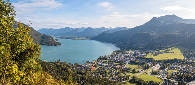 Blick vom Plombergstein auf Sankt Gilgen