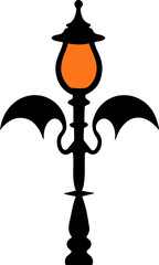 Halloween street light vector illustration. Decoration for Halloween design