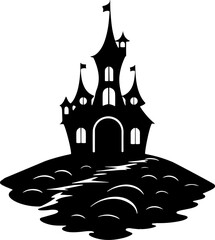 Halloween house vector illustration. Haunted house for Halloween design