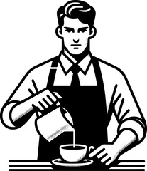 Barista Coffee Illustration