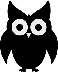 Owl silhouette vector illustration. Halloween owl icon