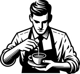 Barista Coffee Illustration