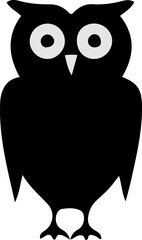 Owl silhouette vector illustration. Halloween owl icon