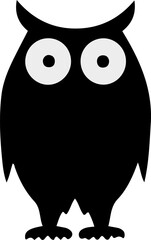 Owl silhouette vector illustration. Halloween owl icon