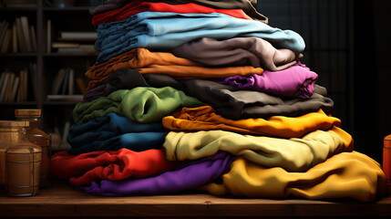 Pile fabric clothes.