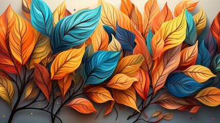 A tapestry of autumn leaves wallpaper. Generative AI.