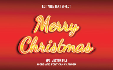 Merry christmas editable text effect design