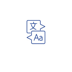 Language learning line icons