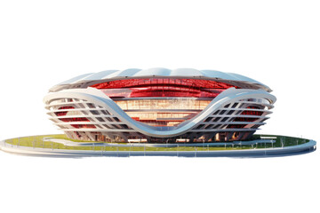 Impressive 3D Stadium Architecture Isolated on Transparent Background