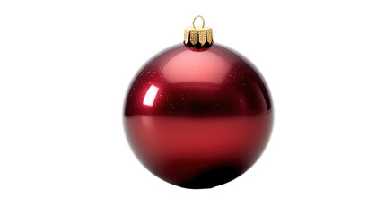 Christmas red baubles isolated on transparent background, Generative ai.