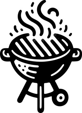 black barbecue grill cooking smoke clip art preview