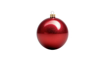 Christmas red baubles isolated on transparent background, Generative ai.