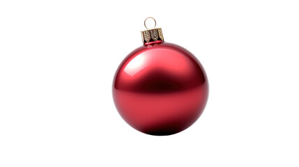 Christmas red baubles isolated on transparent background, Generative ai.