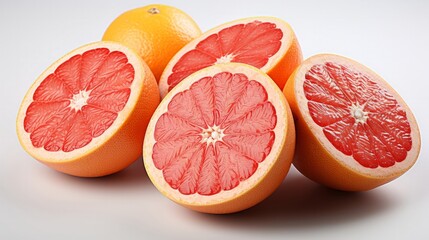 Grapefruit in white background. Generative AI.