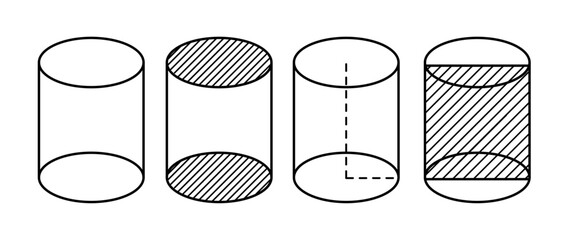 Cylinder on a white background for study, mathematic, geometry, education, school, algebra