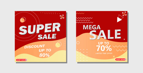 Fototapeta premium Modern template post for social media ads, web banner sale