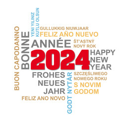 Happy New Year 2024 - Internationale Neujahrsgrüße