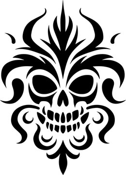 Halloween skull ornamental curls, swirls divider and filigree ornaments vector illustration. Design elements