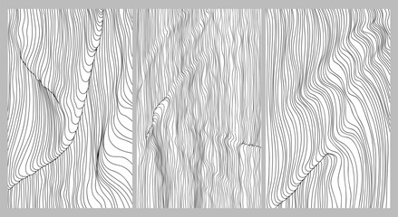 Abstract set of topographic map design elements.Design for invitation, cover, flyer, card. Template contour map concept.