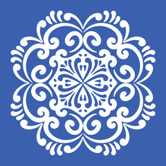 Pattern blue and white.Original traditional Portuguese and Spain decor.Seamless pattern tile with Victorian motives.Ceramic tile in talavera style. Ornamental blue and white patterns for any decor.