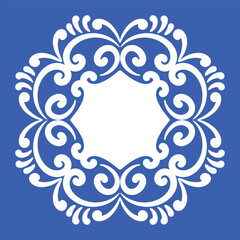 Pattern blue and white.Original traditional Portuguese and Spain decor.Seamless pattern tile with Victorian motives.Ceramic tile in talavera style. Ornamental blue and white patterns for any decor.
