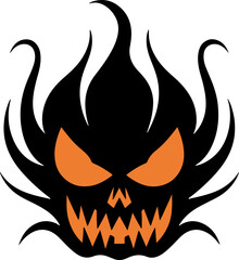 Halloween devil head icon vector illustration