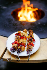 chicken fajitas on the outdoor gril Tex-Mex
