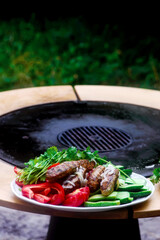 Chicken Lula Kebab on the outdoor grill