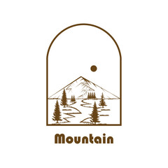 Retro mountain theme logo, kelsik