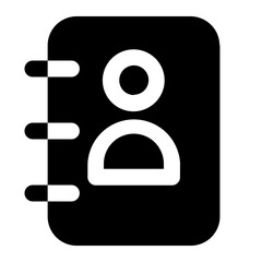 Notebook User Icon Vector. Flat black symbol. Pictogram is isolated on a white background. Designed for web and software interfaces.