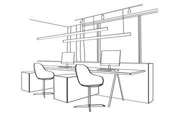 The Workplace Illustration. Office interior
