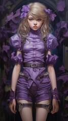 Obraz na płótnie Canvas a woman in purple outfit