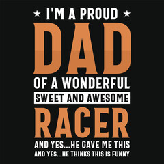 Motorcycle racer dad typography tshirt design