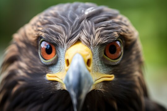 close-up of a hawks intense gaze