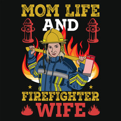 Best firefighter graphics vector tshirt design