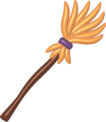 Broom illustration. Hand drawn picture