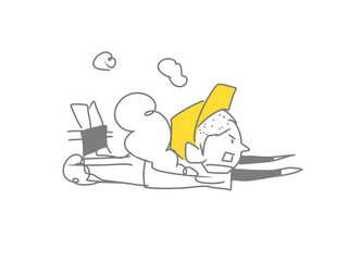 ベッドスライディングのイラスト